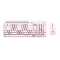 Esta es la imagen de kit acteck creator virtuos silk mk720 / teclado y mouse / inalambrico / dual bt usb / recargable / español / 100 teclas / multimedia / ranura p /dispositivos / 4000 dpi / optico / rosa / ac-936279