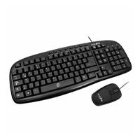 Esta es la imagen de kit teclado y mouse alambricos conector usb ideal para usuarios diestros y zurdos easy line by perfect choice balance - negro