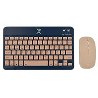 Esta es la imagen de kit teclado y mouse inalambrico bluetooth recargable ergonomico compacto perfect choice genova - azul