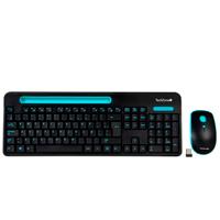 Esta es la imagen de kit teclado y mouse - techzone - tz20comb02-ina - inalambrico usb a - baterias aa/aaa - ranura soporte para movil 8 pulgadas.