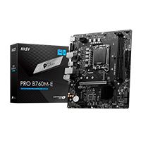 Esta es la imagen de mb msi b760 intel s-1700 14a/13a/12a gen/2x ddr5 4800/1xdp/hdmi/m.2/4x usb3.2/usb-c/atx/gama media/rgb