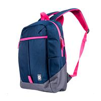 Esta es la imagen de mochila - backpack - techzone - tzlbp26-a - 16 pulgadas - 7 compartimientos - azul/rosa/gris