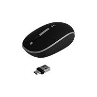 Esta es la imagen de mouse inalambrico optico ergonomico 1000 dpi receptor dual (usb y tipo c) silencioso perfect choice whisper - negro