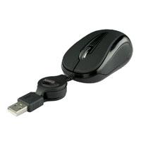 Esta es la imagen de mouse mini alambrico retractil optico 1000 dpi conector usb easy line by perfect choice - negro