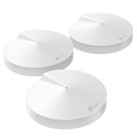 Esta es la imagen de router | tp-link | deco m5(3-pack) | ac1300 | wifi mesh | cobertura estimada 510 metros cuadrados (depende de condiciones ambientales y el trafico de cada usuario | hasta 100 dispositivos