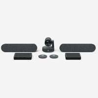 Esta es la imagen de sistema de videoconferencia logitech rally plus all in one 4k 30fps zoom 15x hd 2 mic 2 speakers ideal para salas grandes y extra grandes