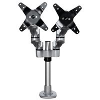 Esta es la imagen de soporte de escritorio premium para 2 monitores de hasta 30 soporte vesa de altura ajustable - montaje mordaja/ojal en escritorio - plata - startech.com mod. armdualps