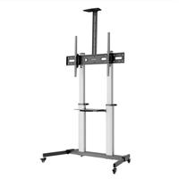 Esta es la imagen de soportes/manhattan/462563/soporte de aluminio ajustable en altura para tv multimedia