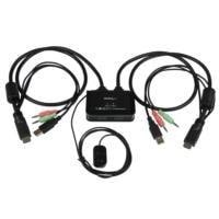 Esta es la imagen de switch conmutador kvm de 2 puertos hdmi® usb audio mini jack con cables integrados sin alimentacion externa - 1080p - startech.com mod. sv211hdua