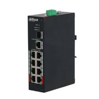 Esta es la imagen de switch poe/ dahua/ pfs3110-8et-96/ de 10 puertos/ 8 ptos poe/ 1 pto sfp de 1000 mbps/ 1 pto rj45 10/100/1000/ 96 watts totales/ soporta poe watchdog/ switching 7.6 gbps/ tasa de reenvio de paquetes d