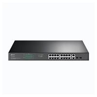 Esta es la imagen de switch |tp-link | tl-sg1218mp | 16 puertos rj45 gigabit 10/100/1000 mbps poe con 2 puertos rj45 gigabit y 2 ranuras sfp gigabit combo | no administrable | para rack 19 pulgadas