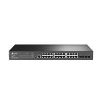 Esta es la imagen de switch tp-link tl-sg3428 24 puertos rj45 gigabit 10/100/1000 administrable con 4 ranuras sfp gigabit l2 jetstream 1 rj45 consola y 1 micro-usb para rack 19 pulgadas