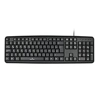 Esta es la imagen de teclado alambrico resistente a salpicaduras y derrames teclas de membrana conector usb perfect choice - negro