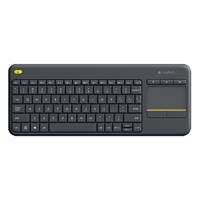 Esta es la imagen de teclado logitech k400 plus con touch pad inalambrico receptor usb unifying (español) negro