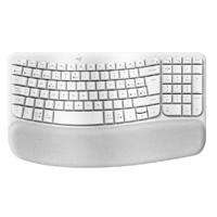 Esta es la imagen de teclado logitech wave kyes ergonomico inalambrico easy-switch receptor bolt (español) blanco