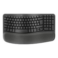 Esta es la imagen de teclado logitech wave kyes ergonomico inalambrico easy-switch receptor bolt (español) grafito