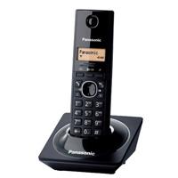 Esta es la imagen de telefono panasonic kx-tg1711meb inalambrico pantalla lcd 1.4 en color ambar 50 numeros identificador de llamadas 50 numeros en directorio localizador de auricular negro