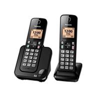 Esta es la imagen de telefono panasonic kx-tgc352meb inalambrico base handset pantalla lcd color ambar teclado iluminado altavoz identificador de llamadas 50 numeros en directorio negro