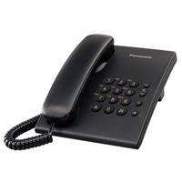 Esta es la imagen de telefono panasonic kx-ts500meb alambrico basico unilinea sin memorias control de volumen 4 niveles remarcacion ultimo numero negro