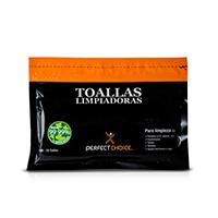 Esta es la imagen de toallas limpiadoras antiestaticas para pantallas y monitores perfect choice 20 piezas