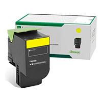 Esta es la imagen de toner laser lexmark color amarillo rendimiento estandar