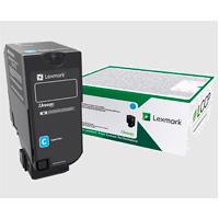 Esta es la imagen de toner laser lexmark color cyan rendimiento estandar
