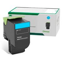 Esta es la imagen de toner laser lexmark color cyan rendimiento estandar